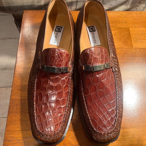 NEW* Giorgio’s of Palm Beach Brown Crocodile Men’s Loafers Shoes Size 13W main image 4